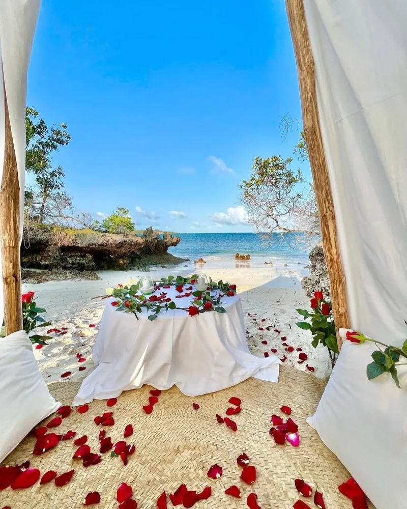A private setup for two at The Rock & Sea
